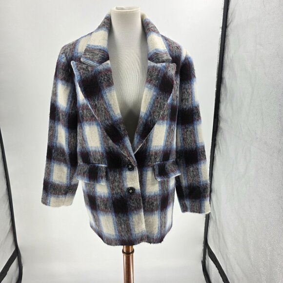 Central Park West Womens Plaid Wool Blazer Jacket Size S - Picture 3 of 15